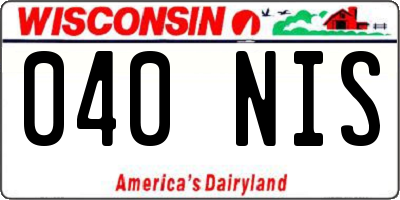 WI license plate 040NIS