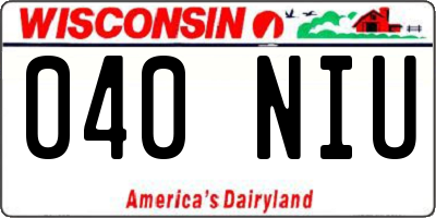 WI license plate 040NIU