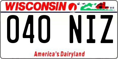 WI license plate 040NIZ