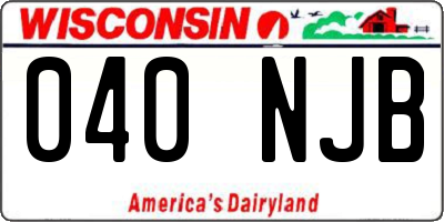 WI license plate 040NJB