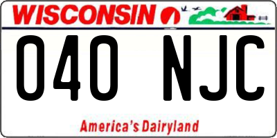 WI license plate 040NJC