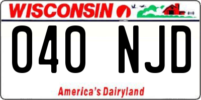WI license plate 040NJD