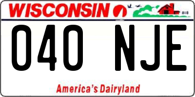 WI license plate 040NJE