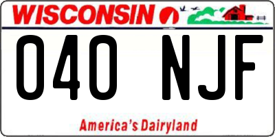 WI license plate 040NJF