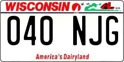 WI license plate 040NJG