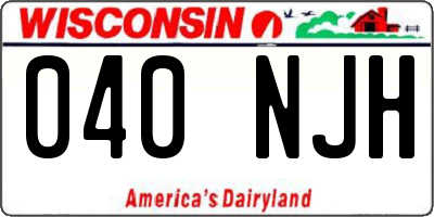 WI license plate 040NJH