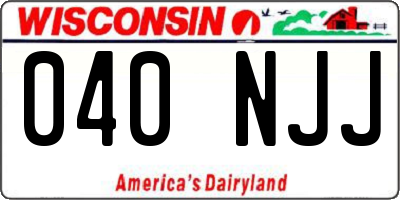 WI license plate 040NJJ