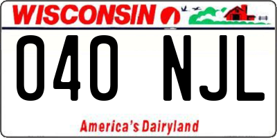 WI license plate 040NJL