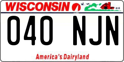 WI license plate 040NJN