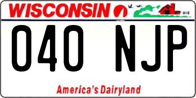 WI license plate 040NJP
