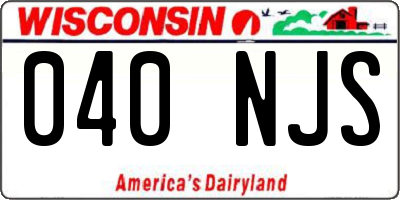 WI license plate 040NJS