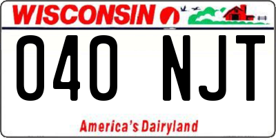 WI license plate 040NJT