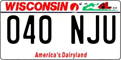 WI license plate 040NJU