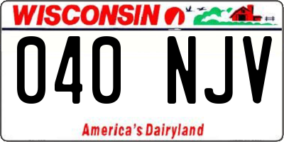 WI license plate 040NJV