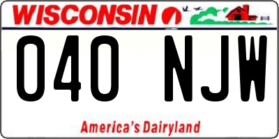 WI license plate 040NJW