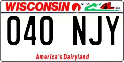 WI license plate 040NJY