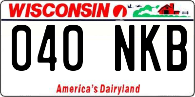 WI license plate 040NKB