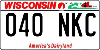 WI license plate 040NKC