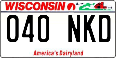WI license plate 040NKD