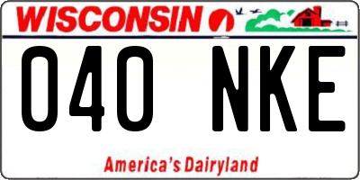 WI license plate 040NKE