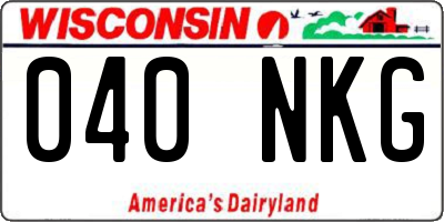 WI license plate 040NKG