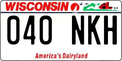 WI license plate 040NKH