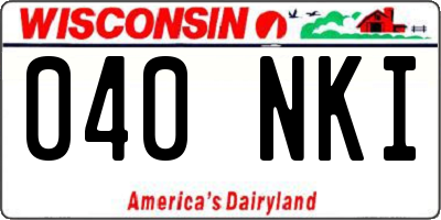 WI license plate 040NKI