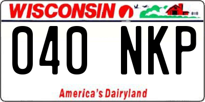 WI license plate 040NKP