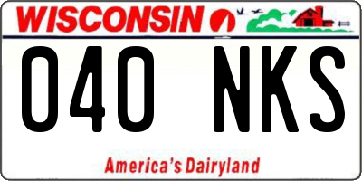 WI license plate 040NKS