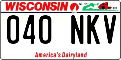 WI license plate 040NKV