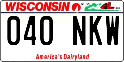 WI license plate 040NKW