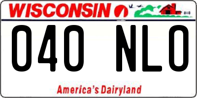 WI license plate 040NLO