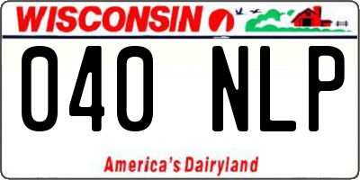 WI license plate 040NLP