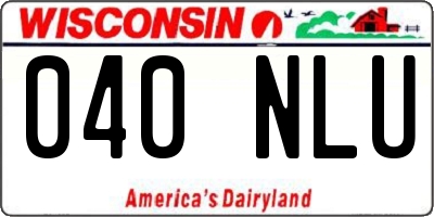 WI license plate 040NLU