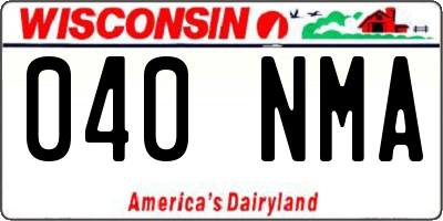 WI license plate 040NMA