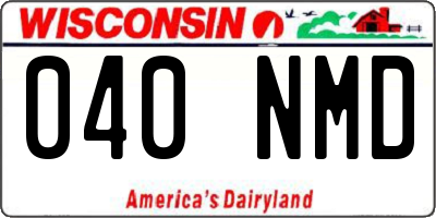 WI license plate 040NMD