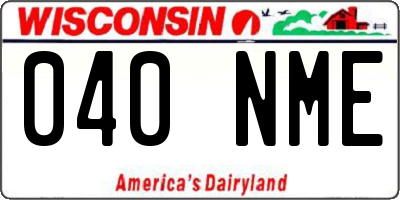 WI license plate 040NME