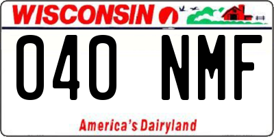 WI license plate 040NMF
