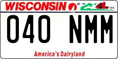 WI license plate 040NMM