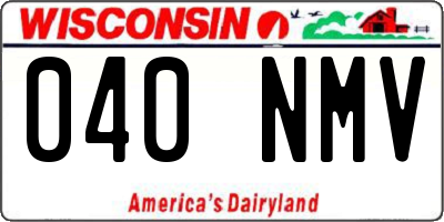 WI license plate 040NMV