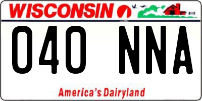 WI license plate 040NNA