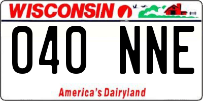 WI license plate 040NNE