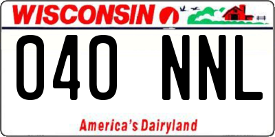 WI license plate 040NNL