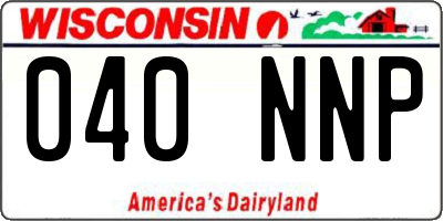 WI license plate 040NNP