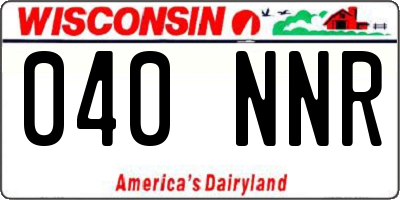 WI license plate 040NNR