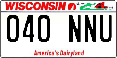 WI license plate 040NNU