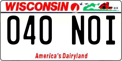 WI license plate 040NOI