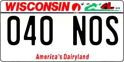 WI license plate 040NOS