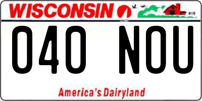 WI license plate 040NOU