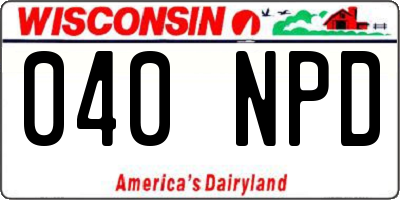 WI license plate 040NPD